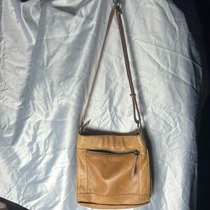 Lucky Brand Tan Leather Crossbody Shoulder Bag